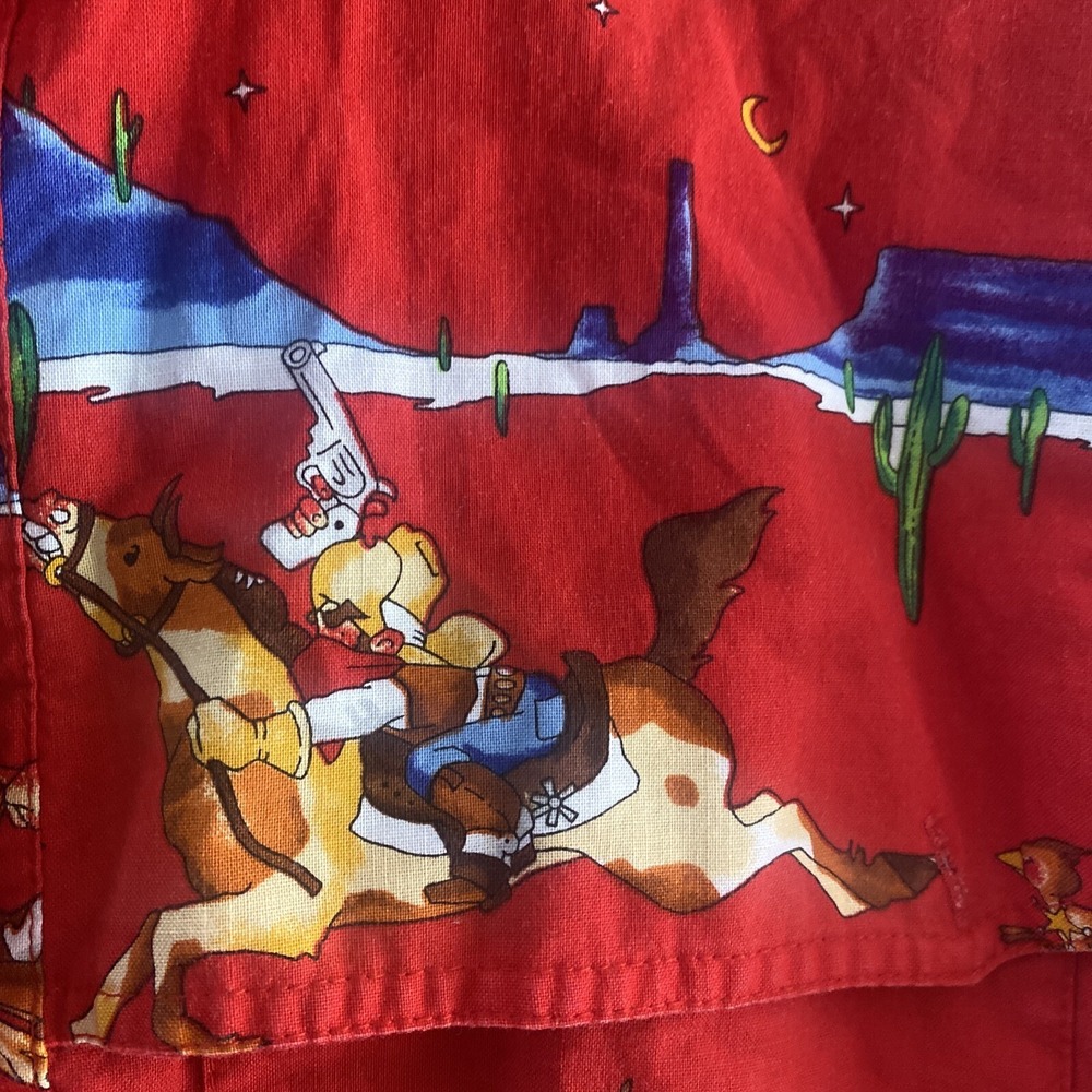Susie's Country Western Christmas Shirt Womens Size S Red Cotton Vintage - Picture 3 of 9